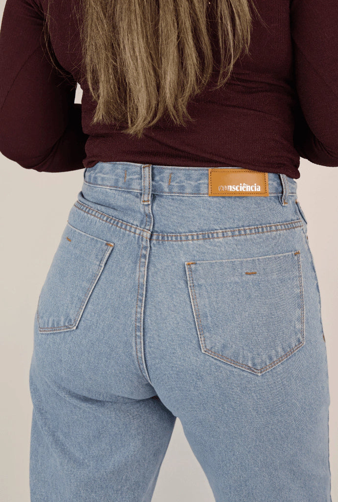 Calça Jeans Wide Leg Cintura Alta